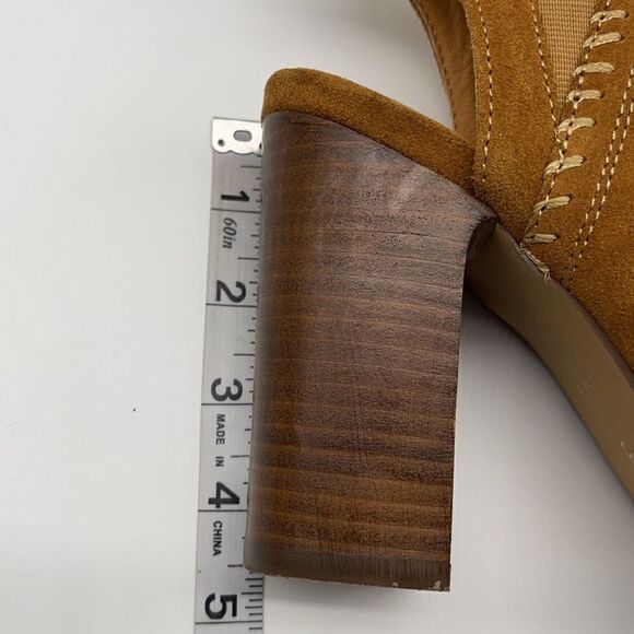 UO Urban Outfitters UO Brown Suede PeepToe Ankle Booties Size 8 - Picture 15 of 15